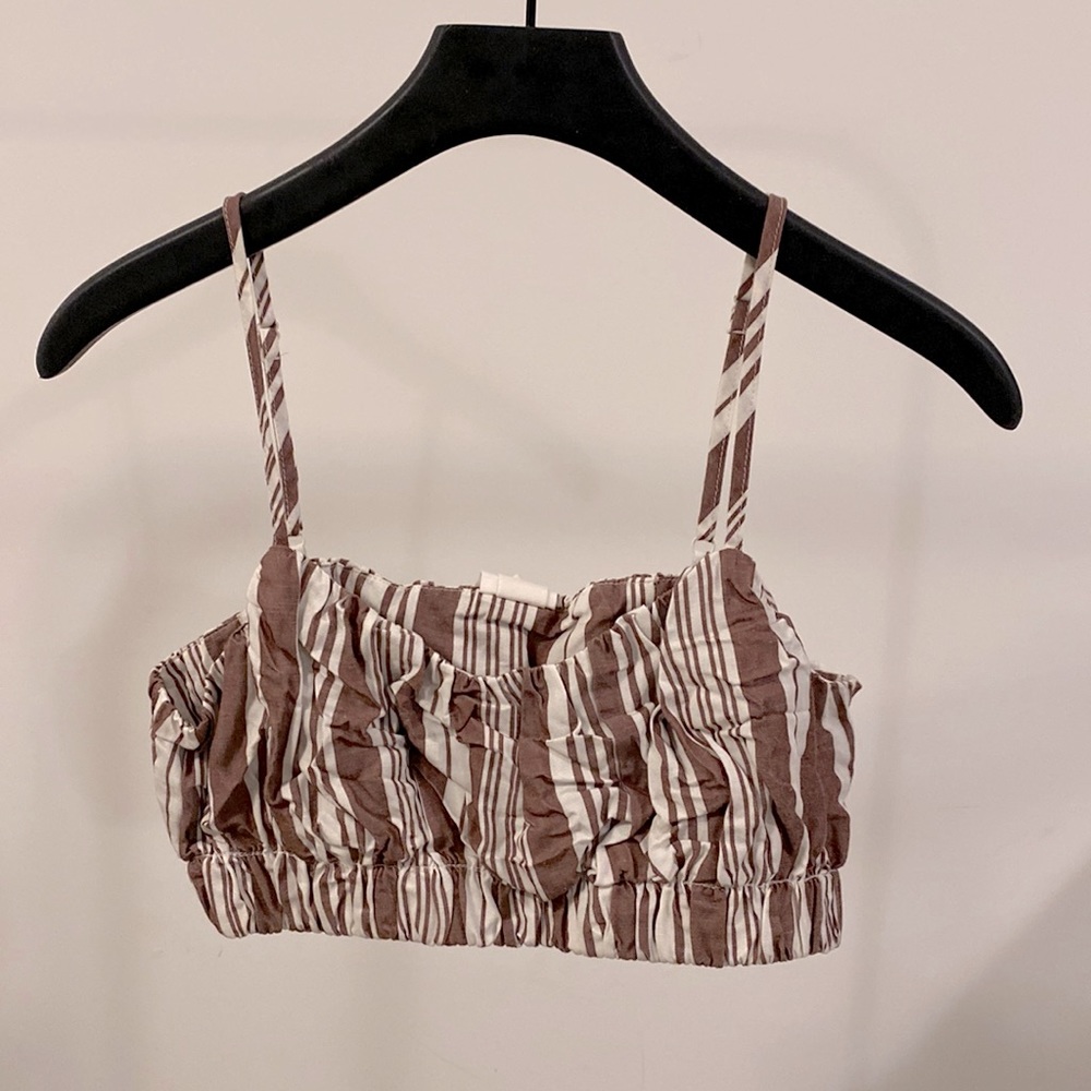 Burgundy striped crop top